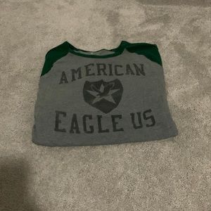 Grey and green long sleeve shirt American Eagle size Large